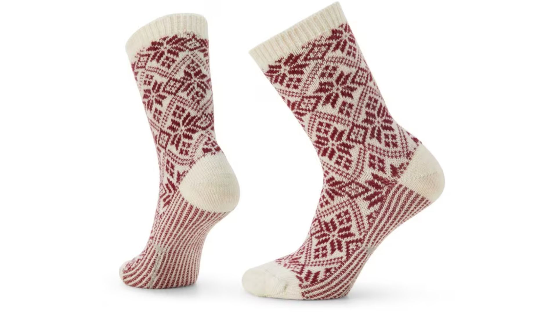 Smartwool Everyday Traditional Snowflake Crew Socks in Moonbeam (Image via REI)