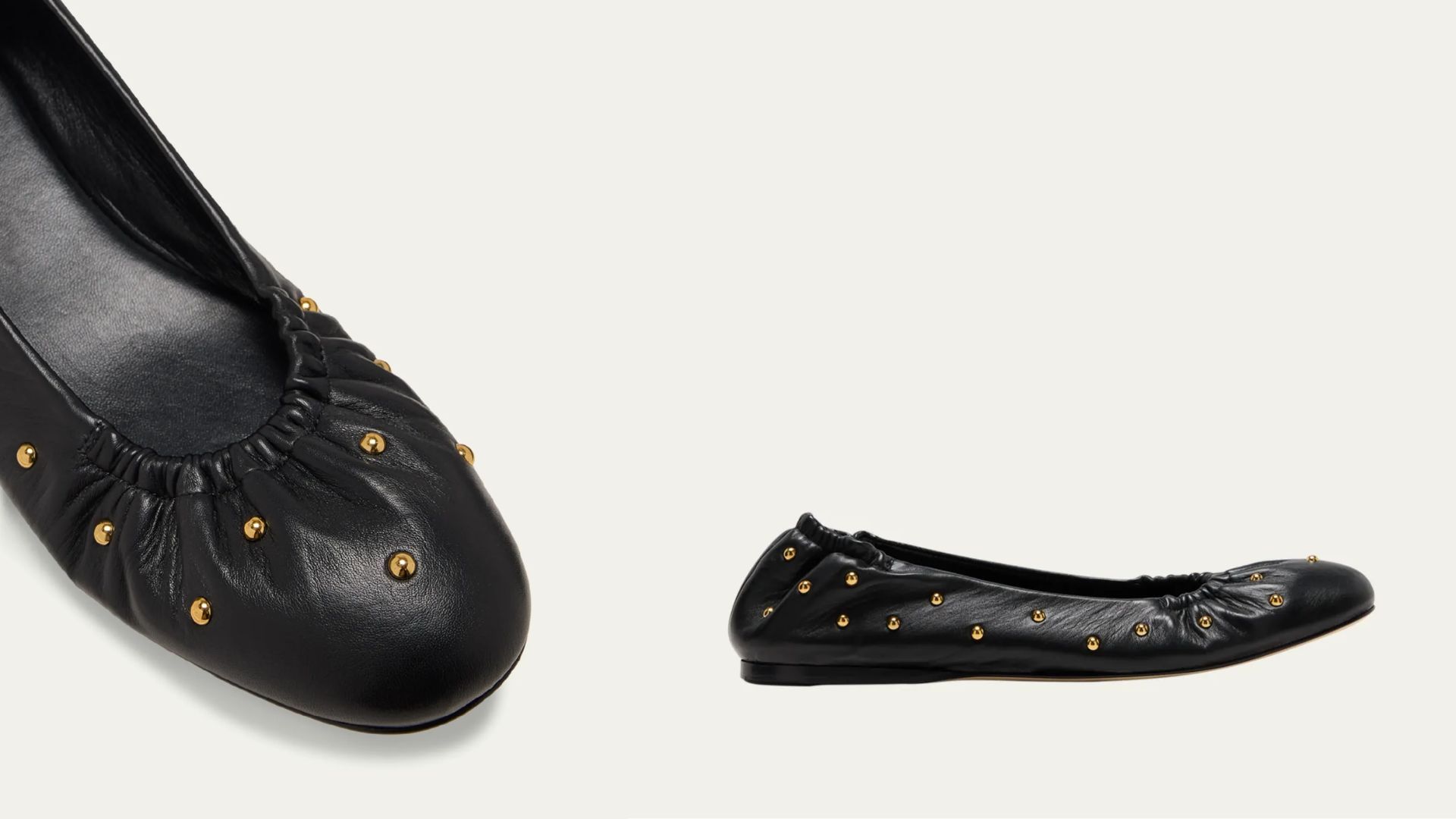 Chloe Eia Studded Leather Ballerina Flats (Image via Bergdorf Goodman)