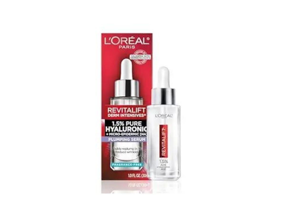 L&#039;Oreal Paris Revitalift 1.5% Pure Hyaluronic Acid Face Serum (image via Amazon)