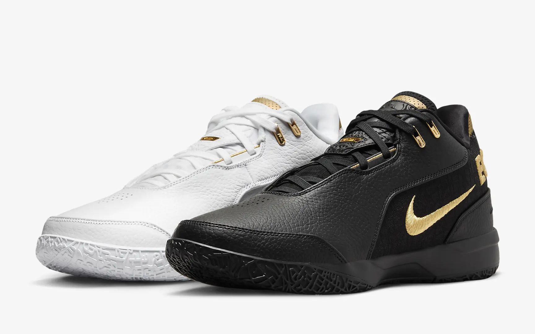 LeBron NXXT Gen AMPD in White/ Black/ Gold (Image via Nike)