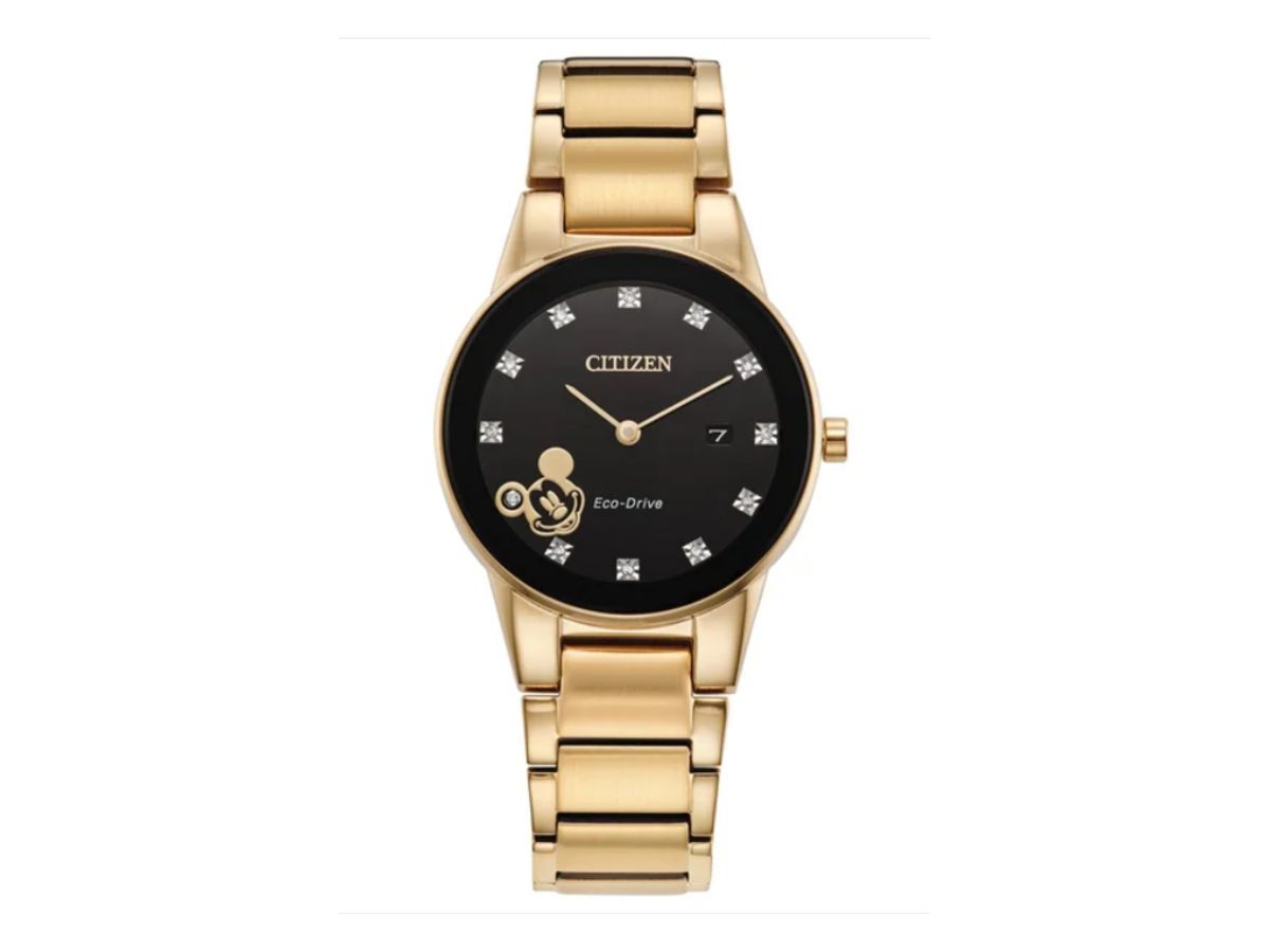 Citizen Eco-Drive Disney Mickey Mouse Diamond Gold Tone Stainless Steel Quartz Ladies Watch (image via Costco)