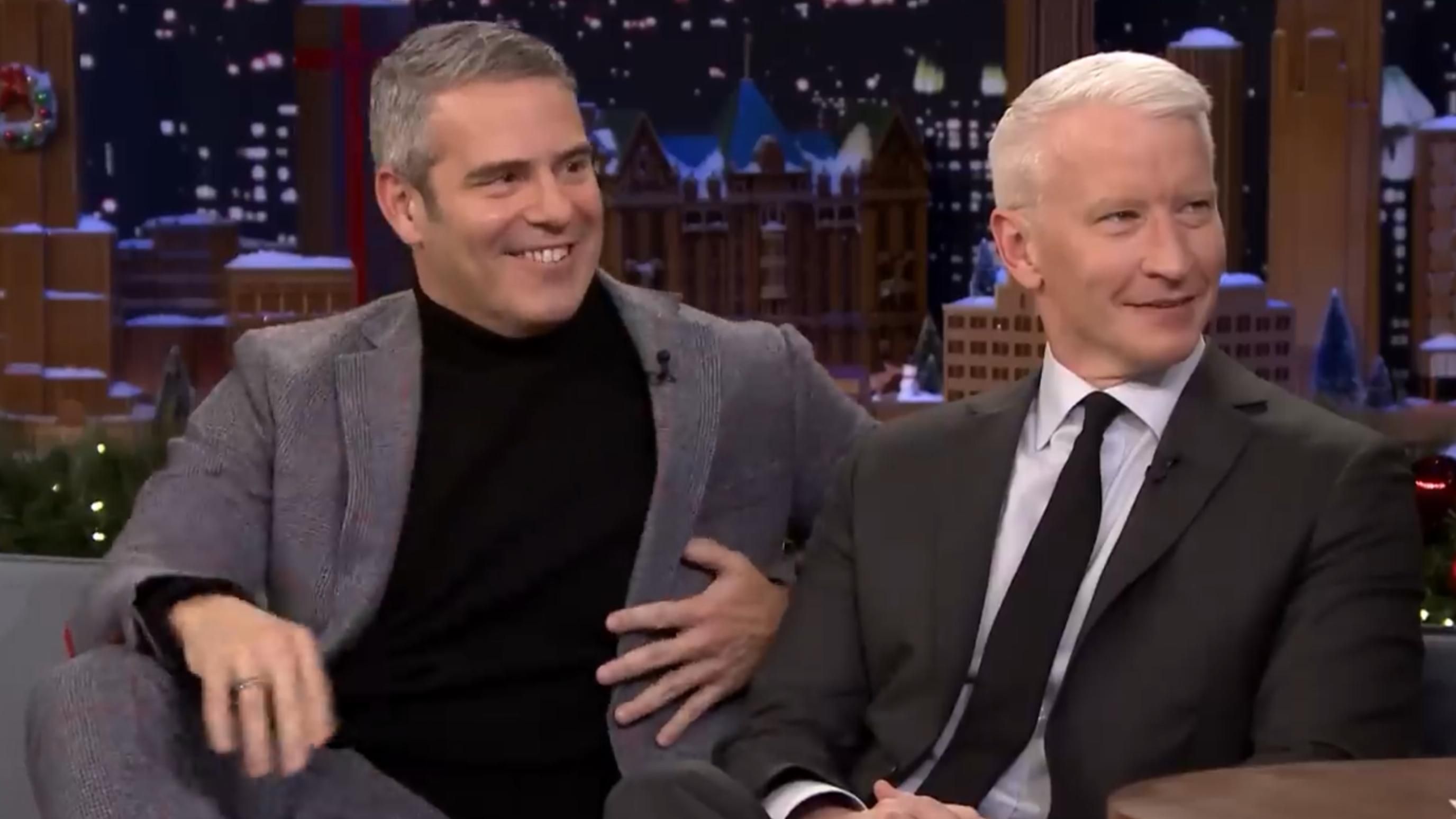 Anderson Cooper and Andy Cohen | Image Source: The Tonight Show Starring Jimmy Fallon via YouTube