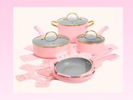 Paris Hilton Epic Nonstick Pots and Pans Set (Image via Amazon)