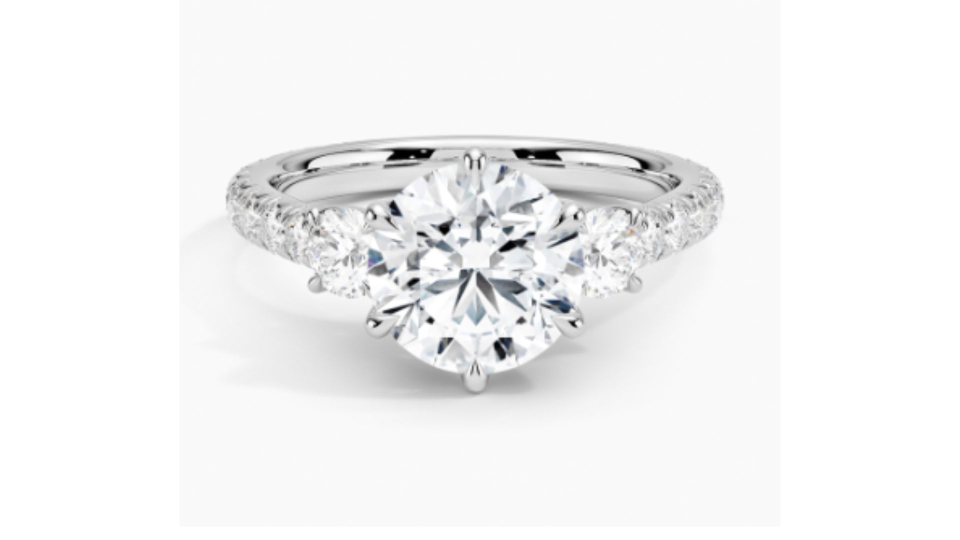 Gramercy Three Stone Diamond Engagement Ring (Image via BE)