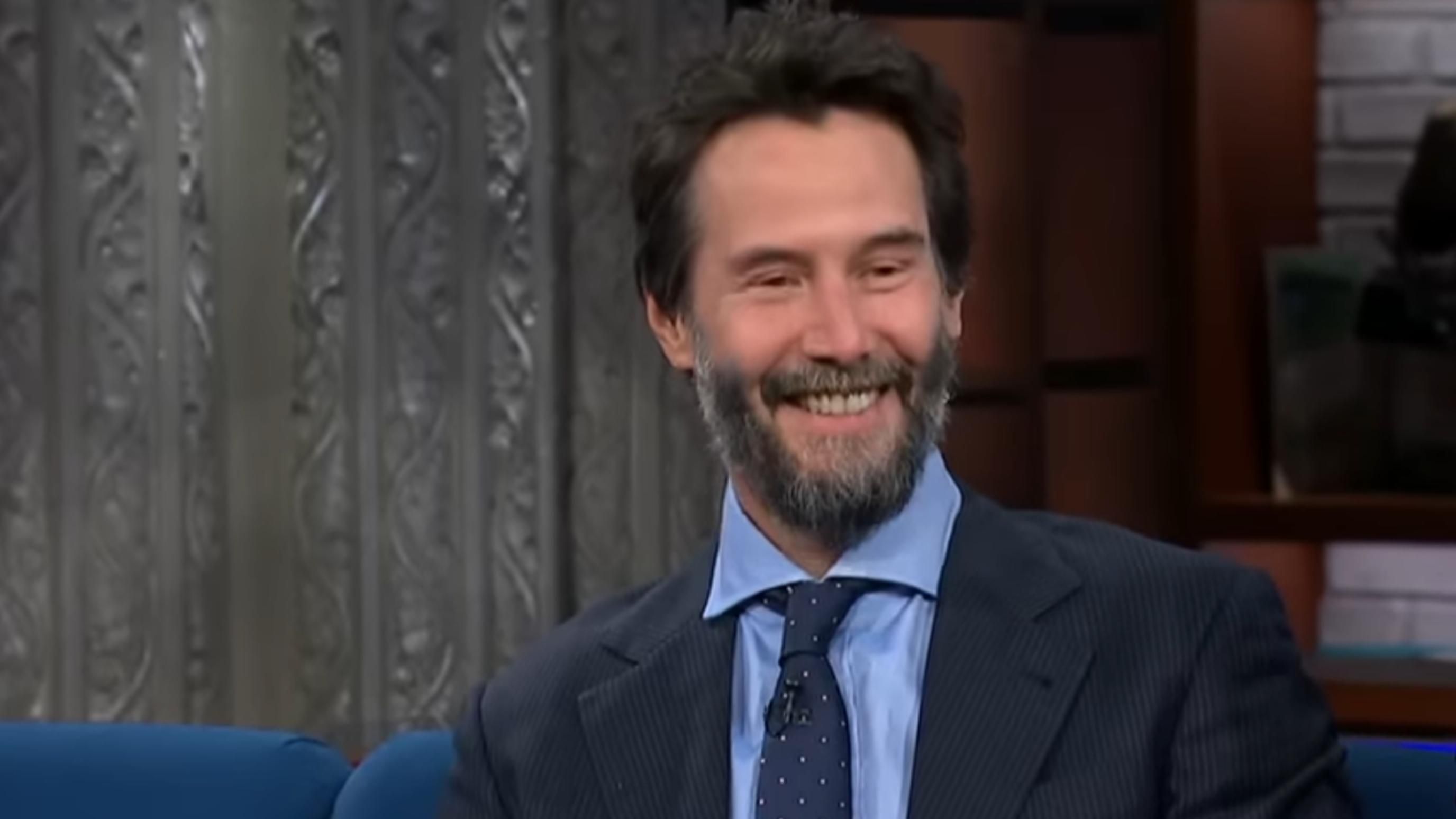 Keanu Reeves | Image Source: The Late Show With Stephen Colbert via YouTube