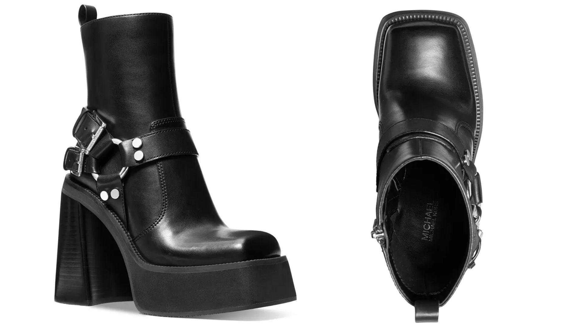 Michael Kors Crosby Leather Moto Booties (Image via Macy&#039;s)