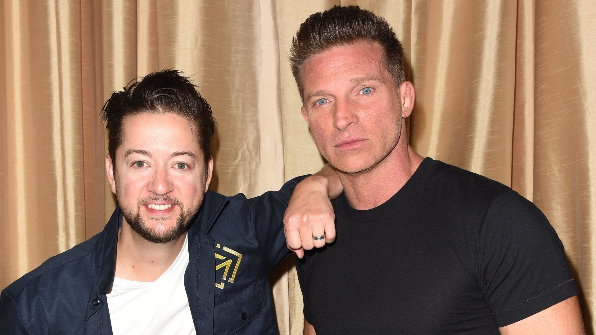 General Hospital&#039;s Bradford Anderson and Steve Burton smiling. | Image Source: JPI