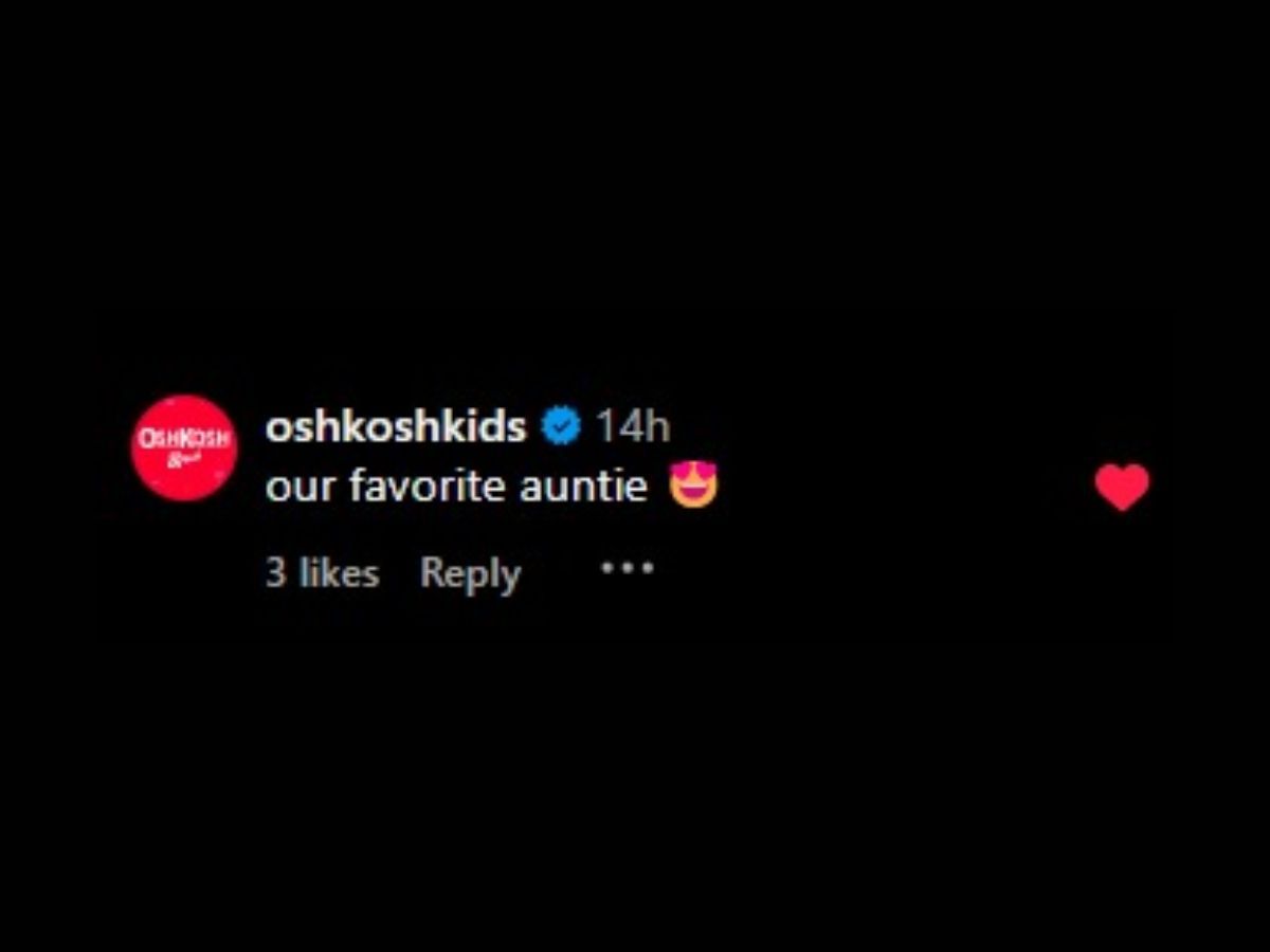 our favorite auntie 😍&quot;, commented @oshkoshkids (Image via Instagram / carters)