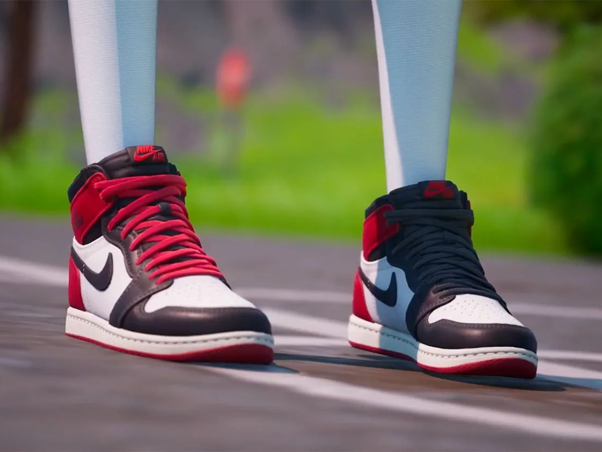 Nike Air Jordan 1 &quot;Black Toe Reimagined&quot; sneaker (image via Fortnite)