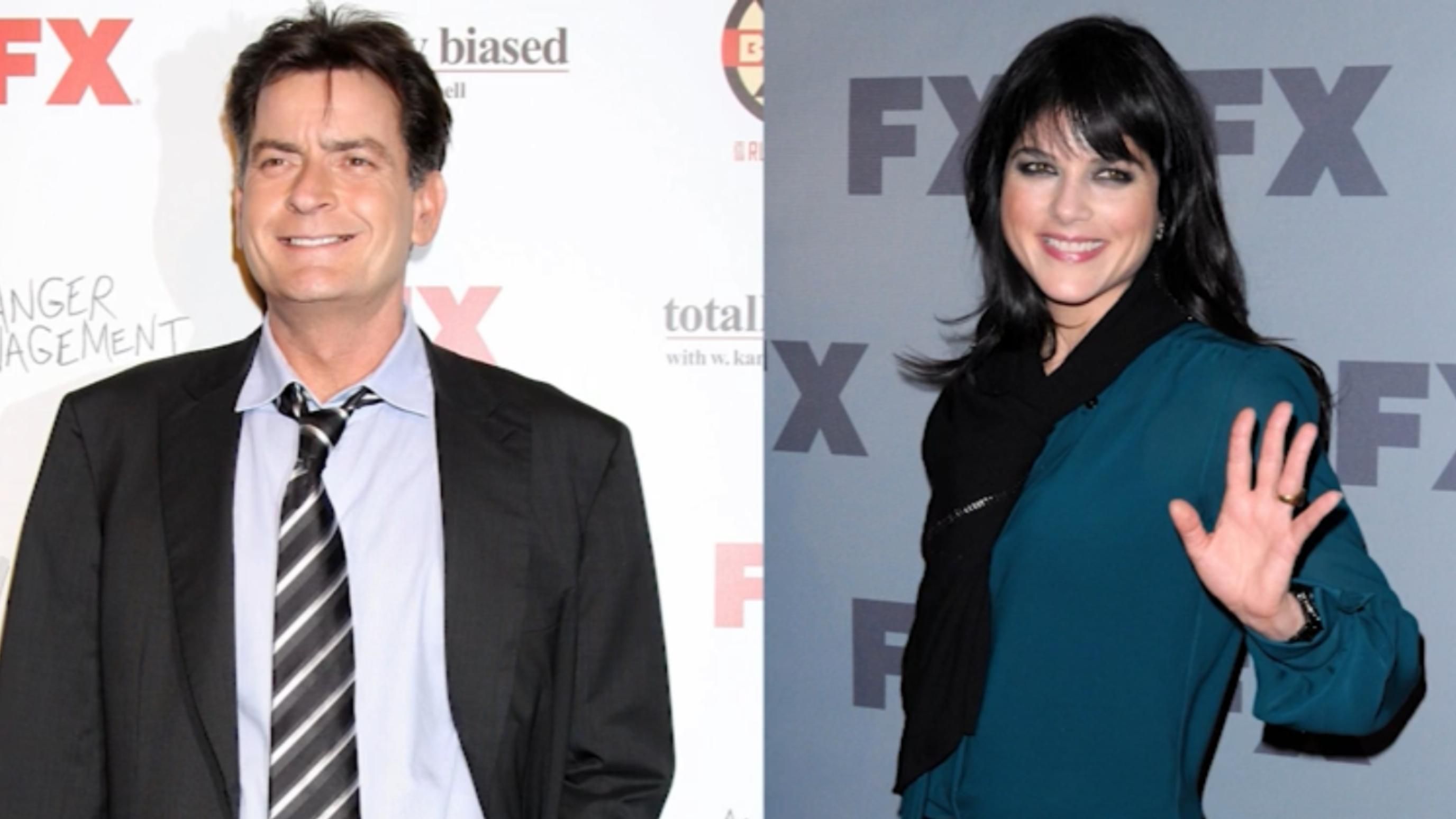 Selma Blair &amp; Charlie Sheen | Image Source: Clevver News via YouTube