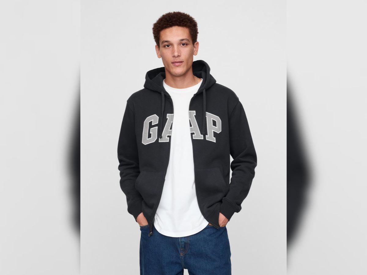 GAP Vintage Soft Arch Logo Hoodie (Image via GAP)