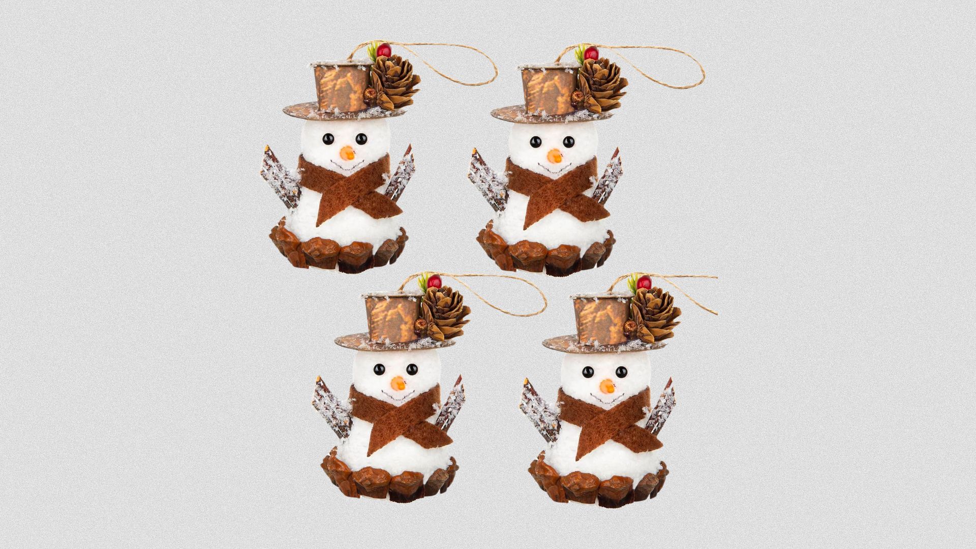 4Pcs Christmas Snowman Ornaments - (Image via Amazon)