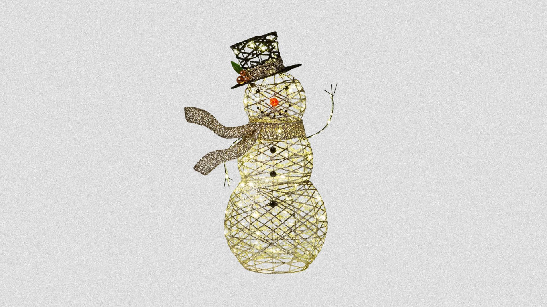 42&quot; Faux Rattan Glitter Snowman Christmas Novelty Sculpture Light - (Image via Target)