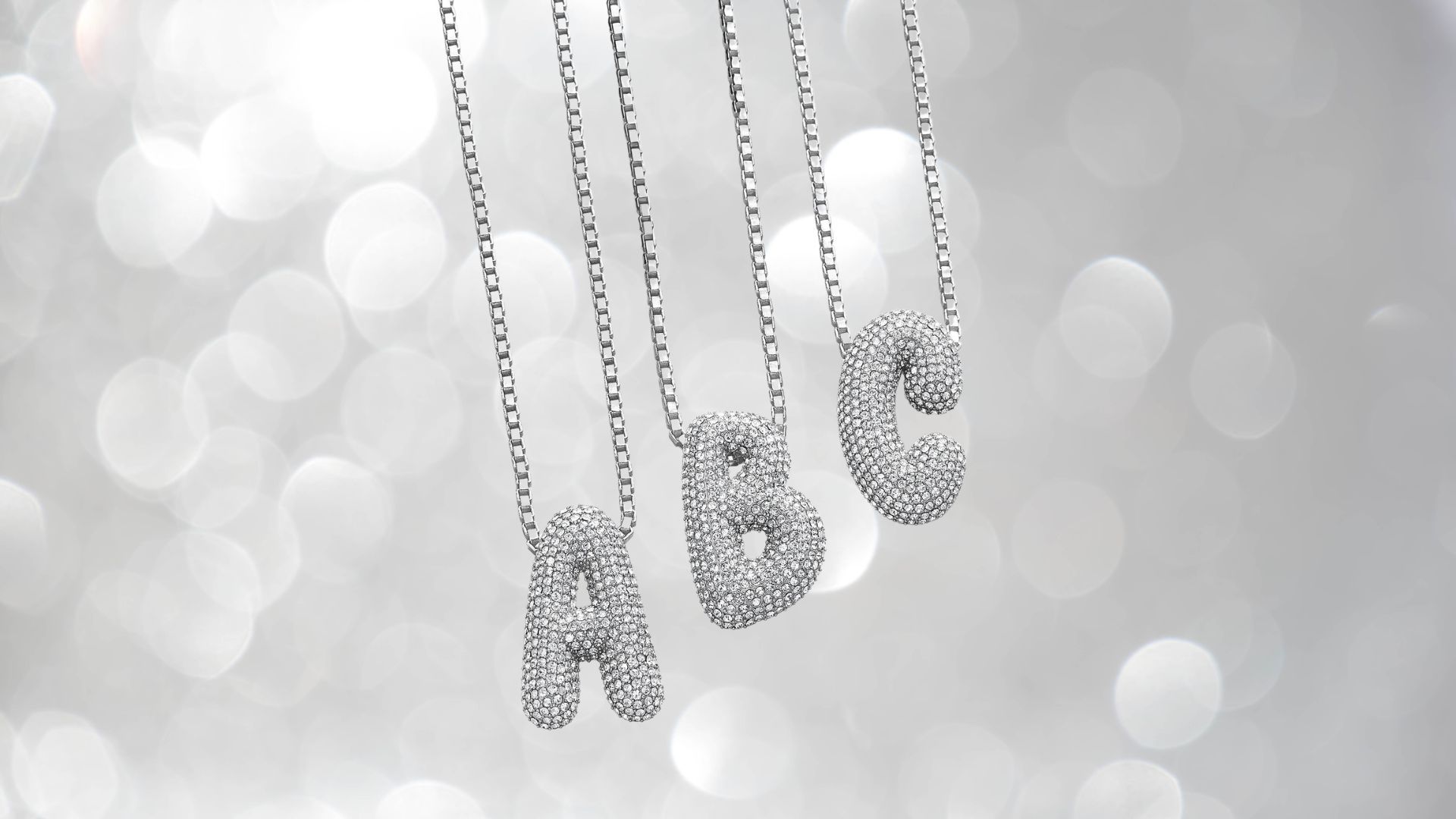 Pav&eacute; Bubble Initial Necklace (Image via Baublebar)