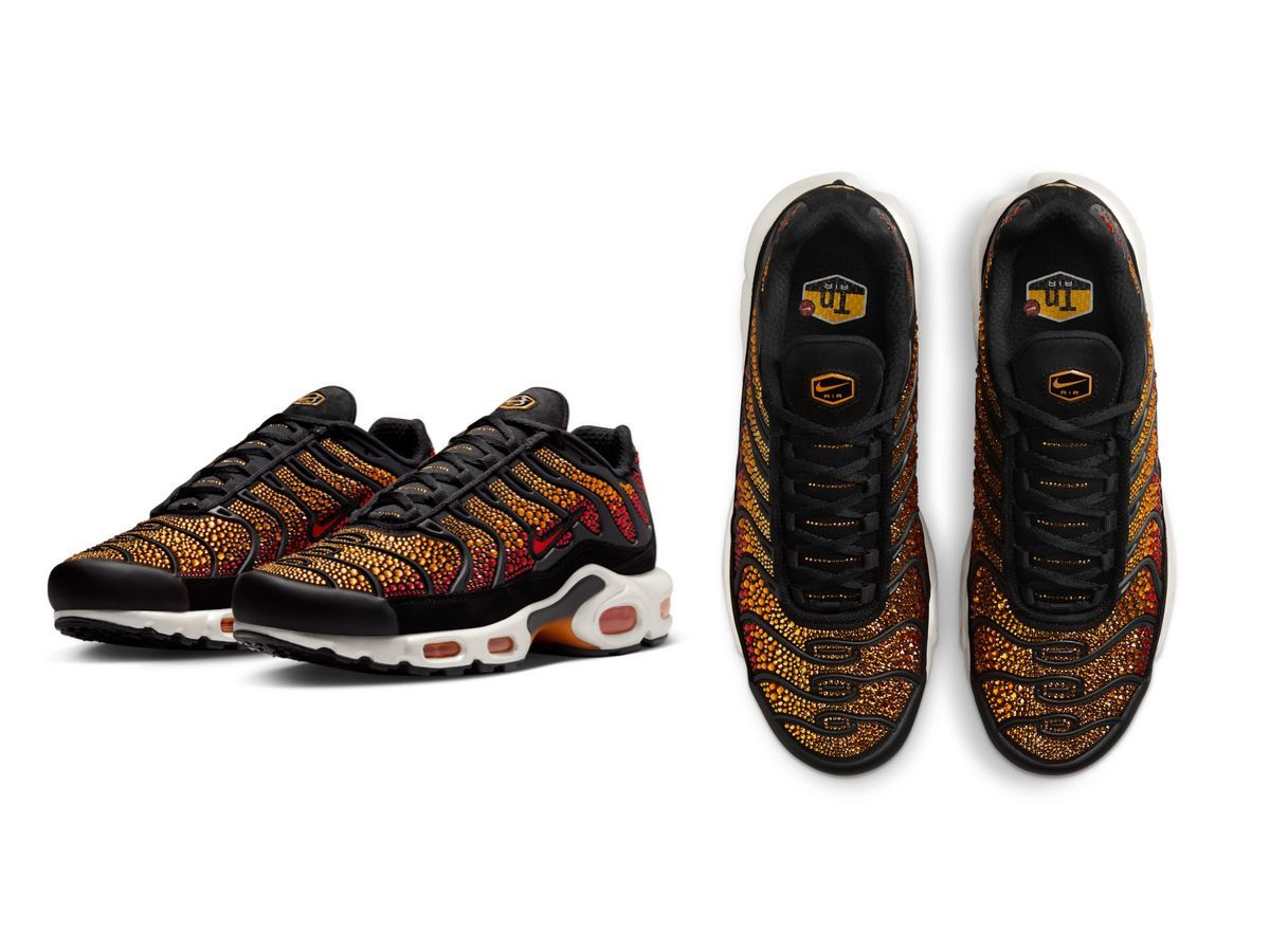 Nike x Swarovski Air Max Plus &quot;Sunset&quot; sneakers (image via Nike)