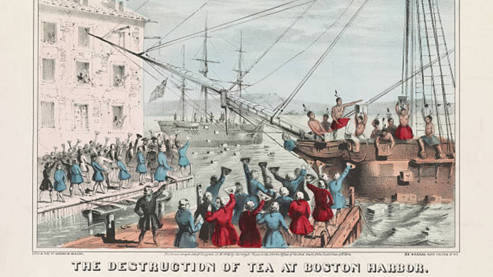  English tea in Boston Harbor during the Boston Tea Party / Image Source: Gretty