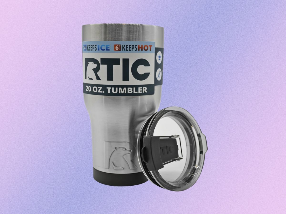 RTIC 20 oz Stainless Steel Insulated Tumbler, Splash-Proof Lid, Stainless (Image via Walmart)