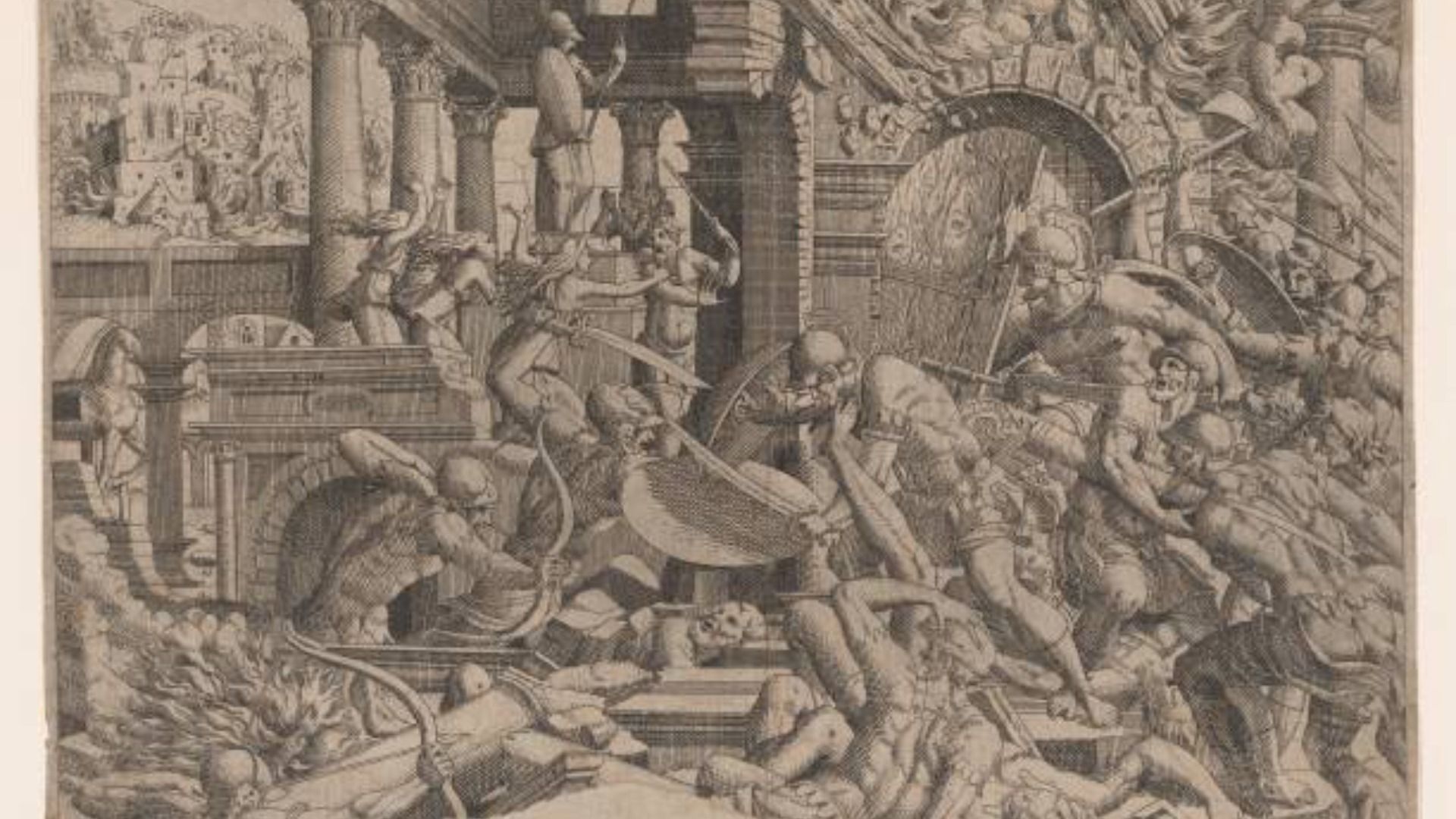 The Sack of Troy, 1535-55. / Image Source: Getty