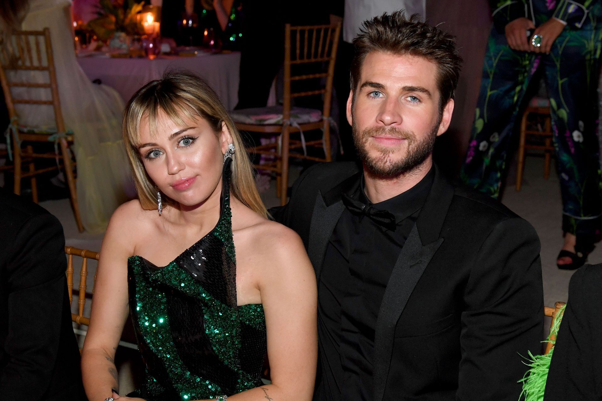 Miley Cyrus and Liam Hemsworth (Photo by Kevin Mazur/MG19/Getty Images for The Met Museum/Vogue)