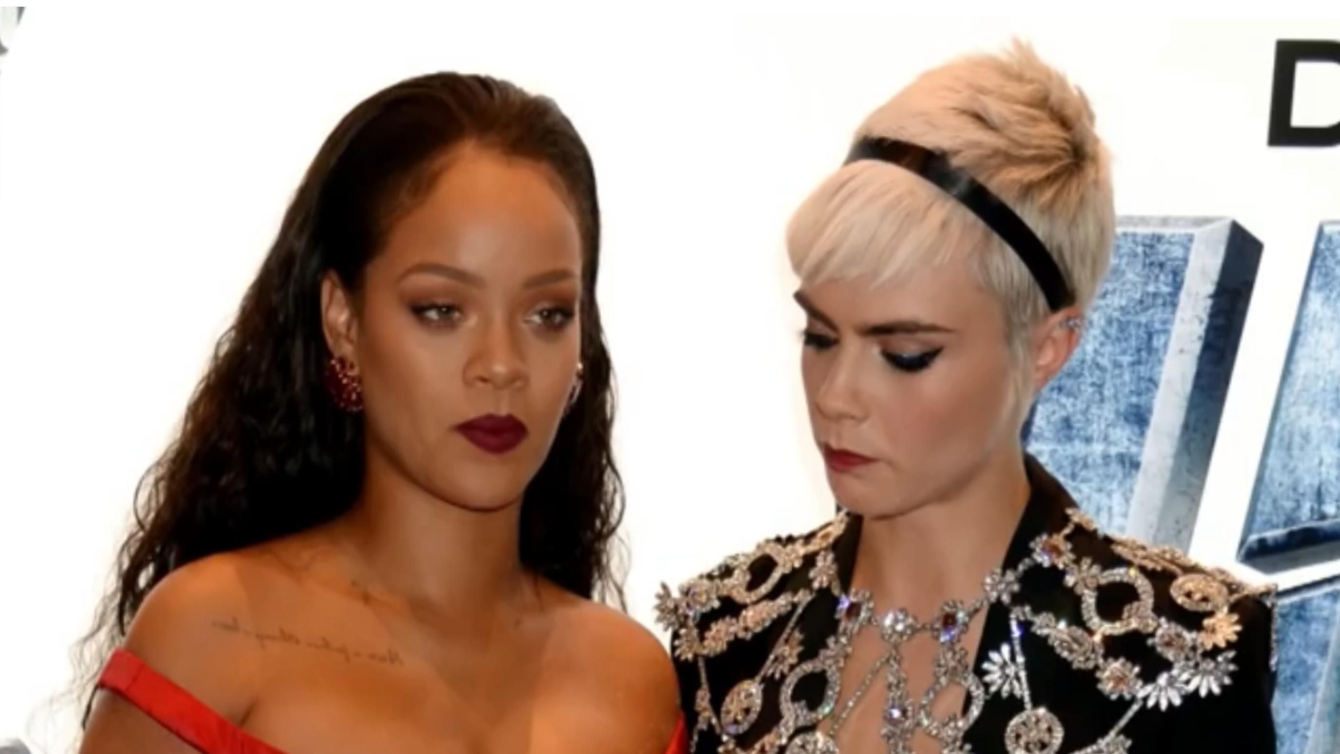 Rihanna and Cara Delevingne | Image Source: The Graham Norton Show via YouTube