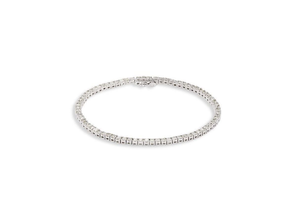 14K White Gold &amp; 3 TCW Diamond Tennis Bracelet (image via Saks Fifth Avenue)