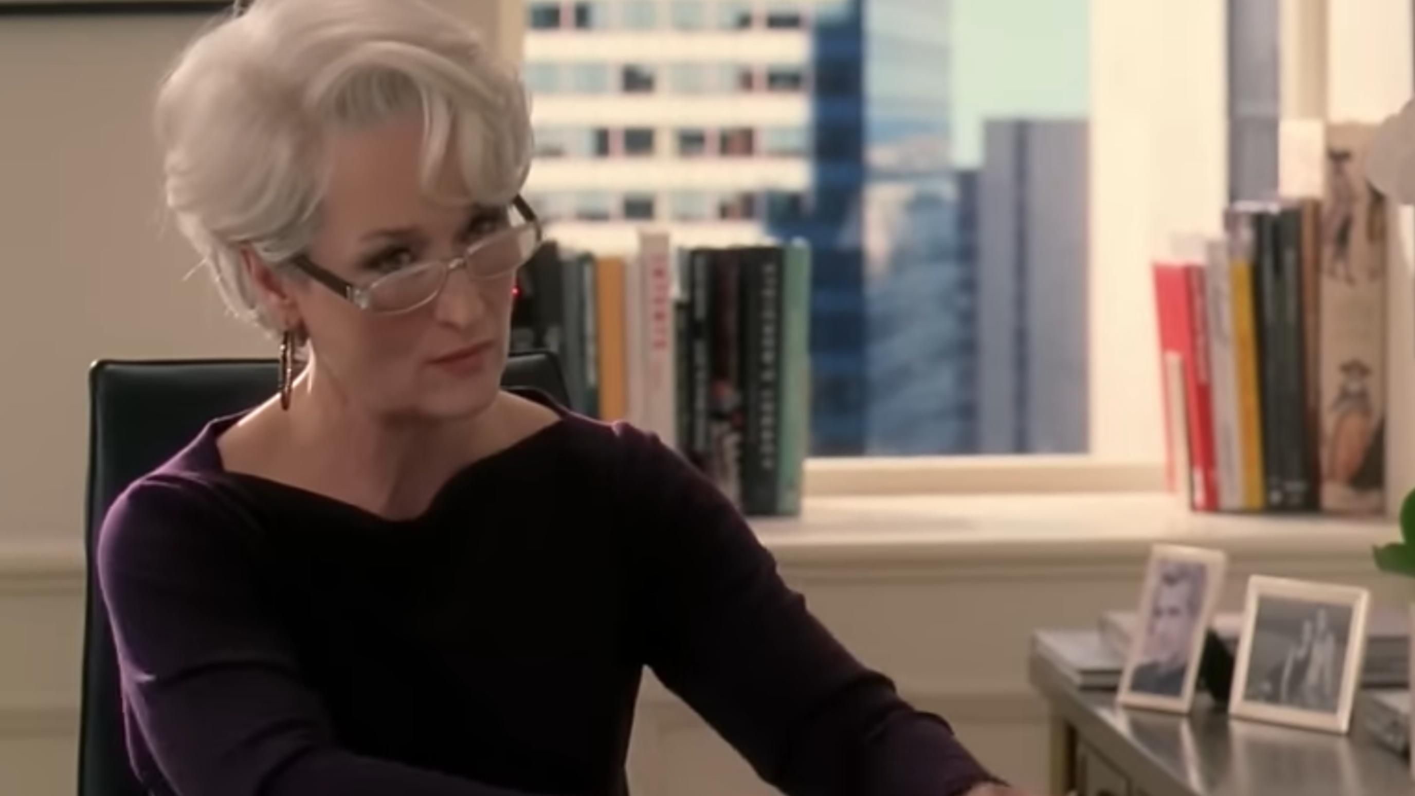 Miranda Priestly from The Devil Wears Prada | Image Source: Hotstar (20th Century Studios)