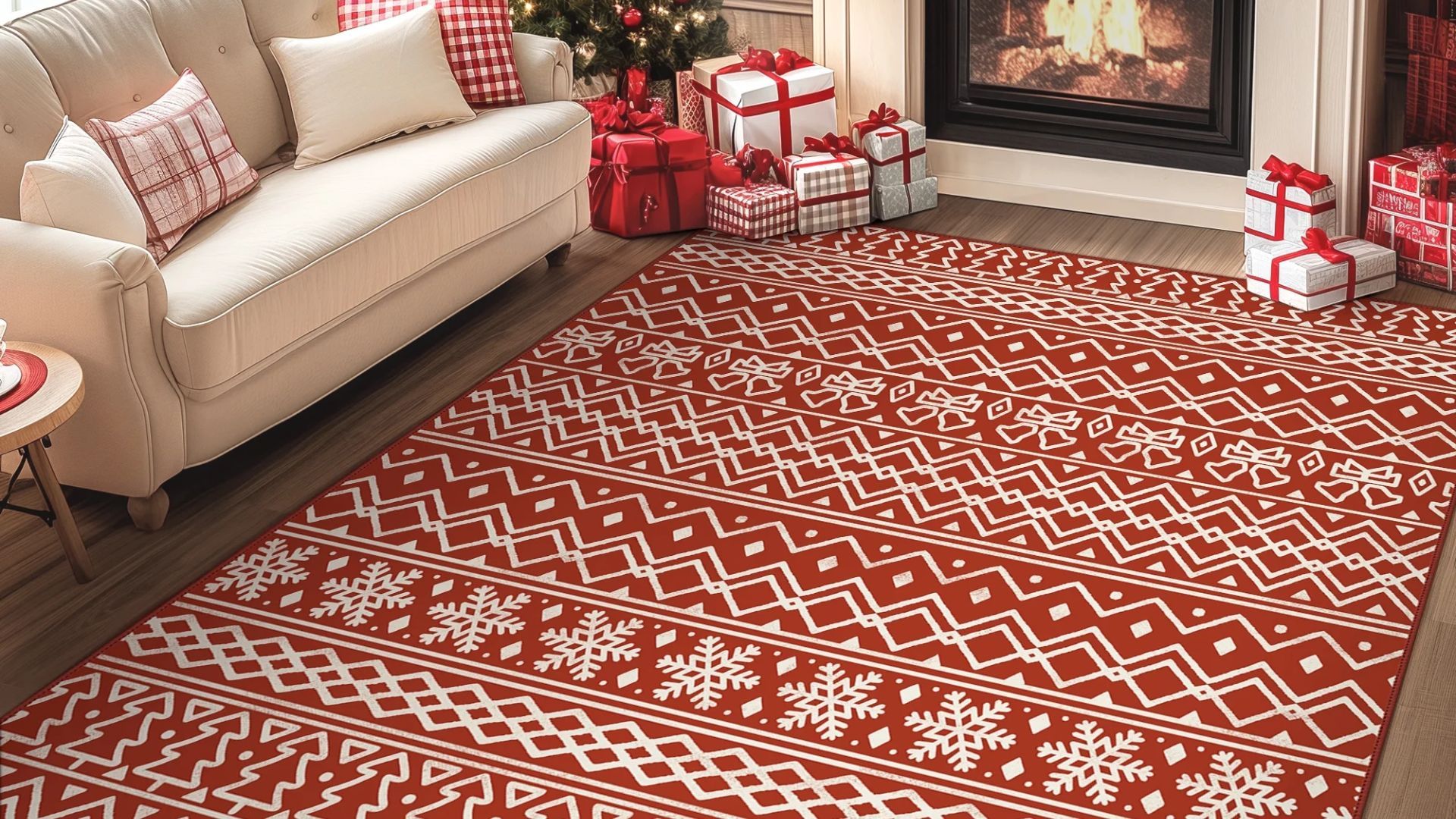 KUETH 8X10 Area Rugs Christmas Rug (Image via Walmart)