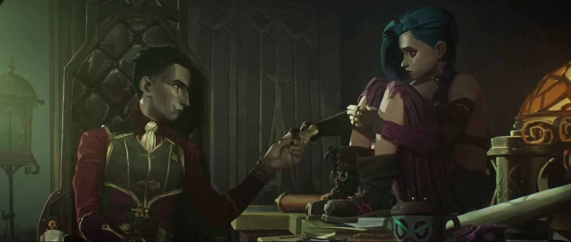 Jinx and Silco in Arcane (Image via Netflix)