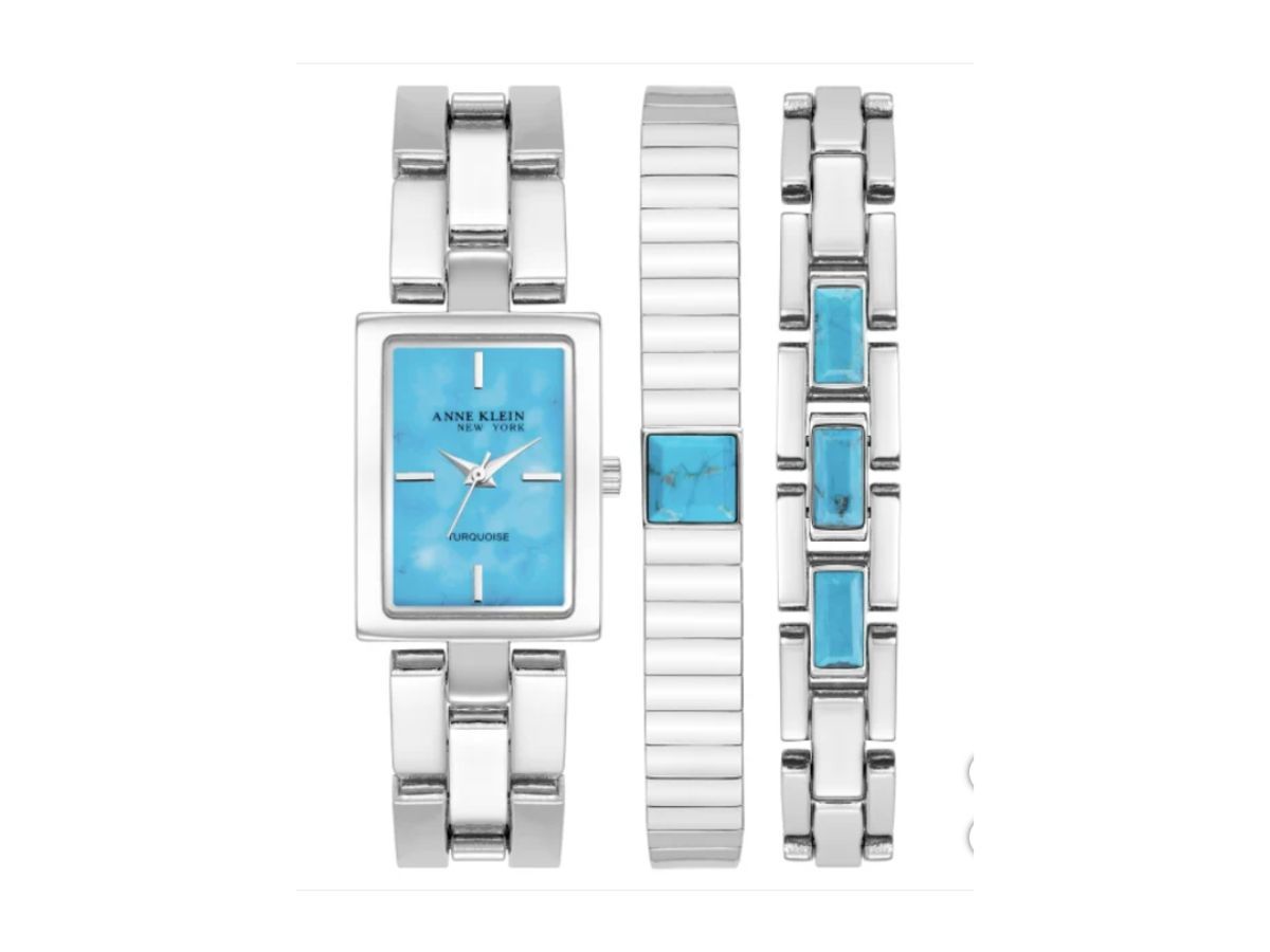 Anne Klein New York Ladies Turquoise Bracelet &amp; Watch Set (image via Costco)