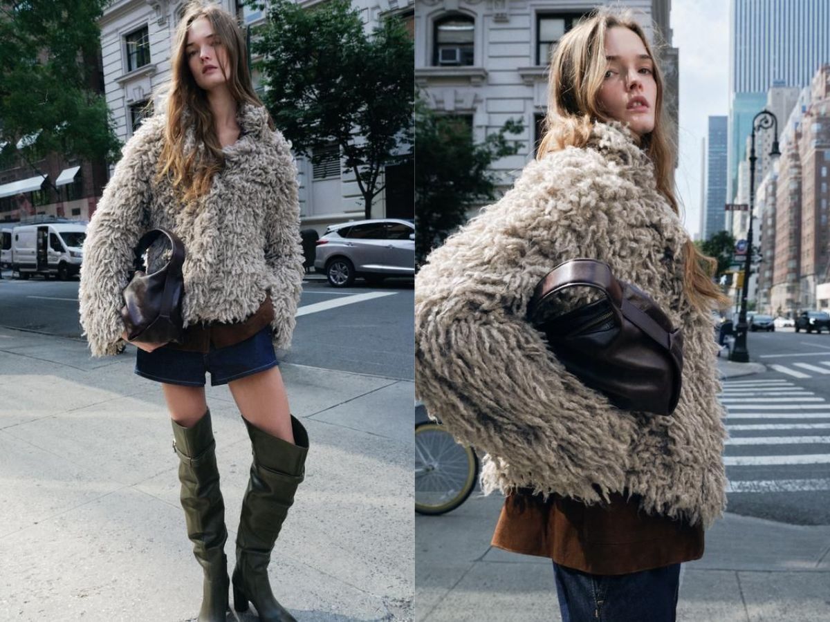 Faux Fur Knit Jacket (image via Zara)