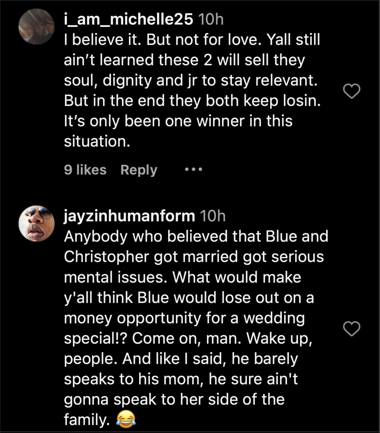 Fans chime in on Blueface&#039;s marriage debacle (Image via Instagram/@house0fblues)