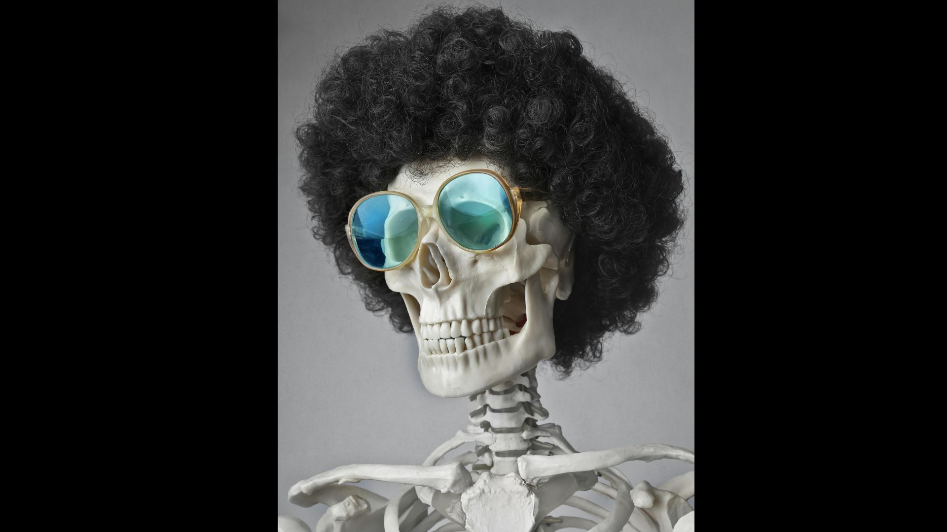 Portrait Photo of a Skeleton in Sunglasses and Wig (Image via Pixels/Andrea Piacquadio)