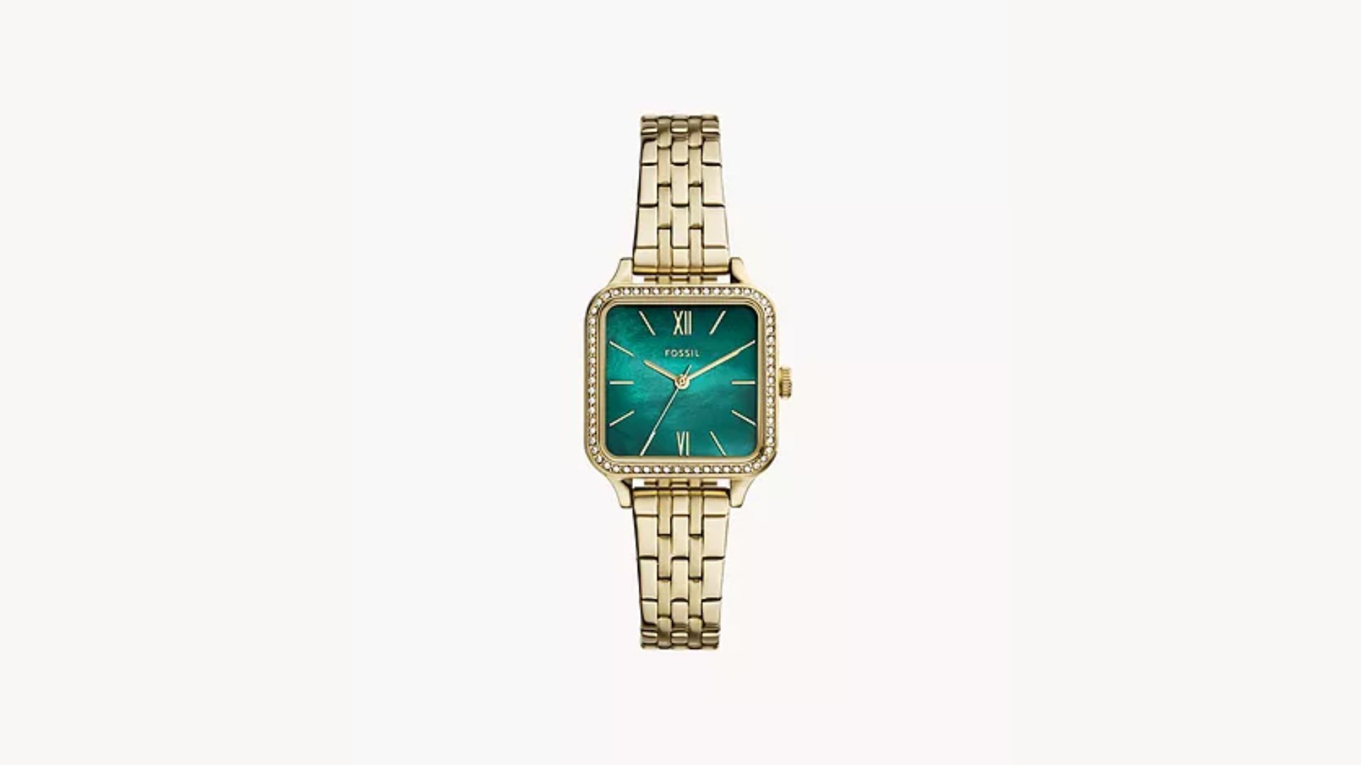 Colleen Three-Hand Gold-Tone Stainless Steel Watch (Image via Fossil)