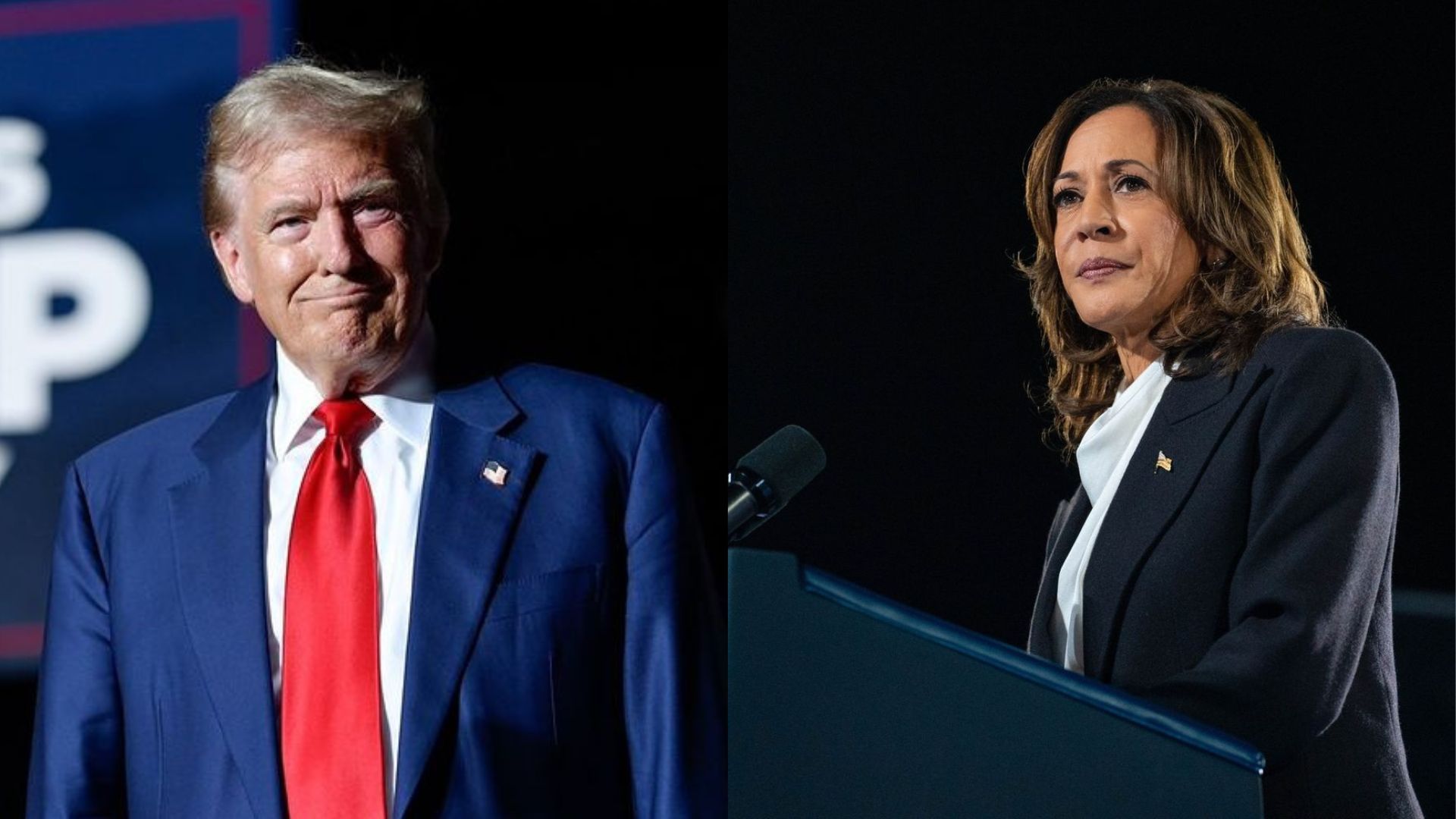 Image via Instagram/@realdonaldtrump &amp; @kamalaharris