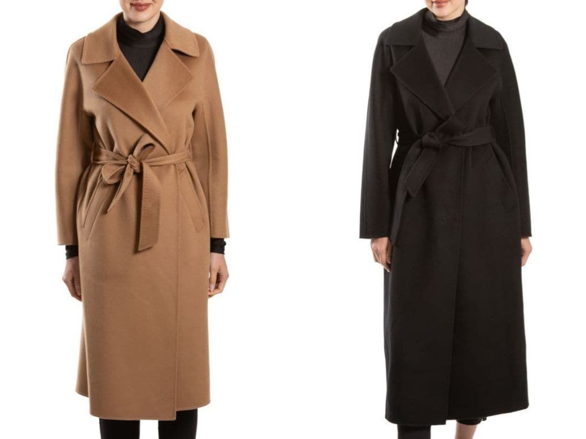 100% Cashmere Belted Long Coat by BELLE FARE (image via Saks Fifth Avenue)