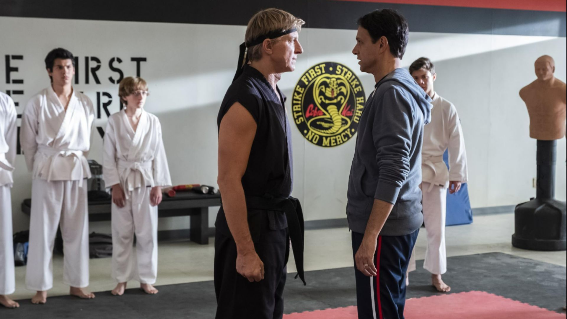 Ralph Macchio and William Zabka in Cobra Kai | Image Source: Netflix