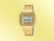 Casio Men's 'Vintage' Digital Illuminator Gold-Tone Stainless Steel Watch A168WG-9 (Image via Walmart)