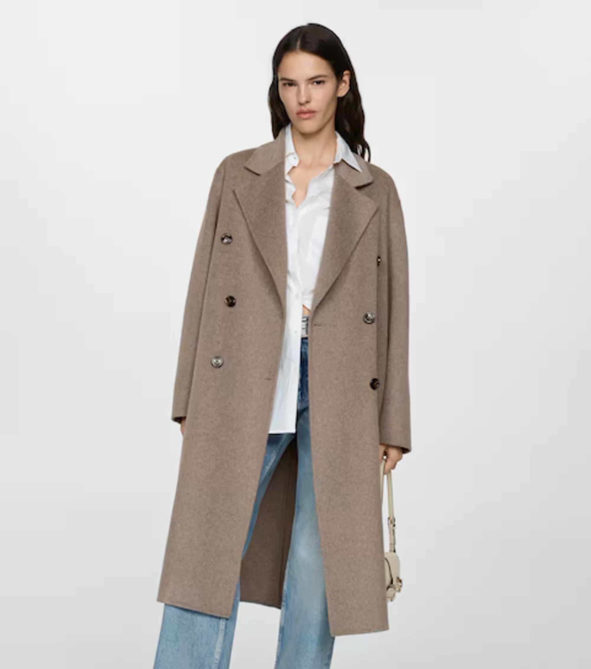 Oversized coat at 33% off. (Image via Mango)