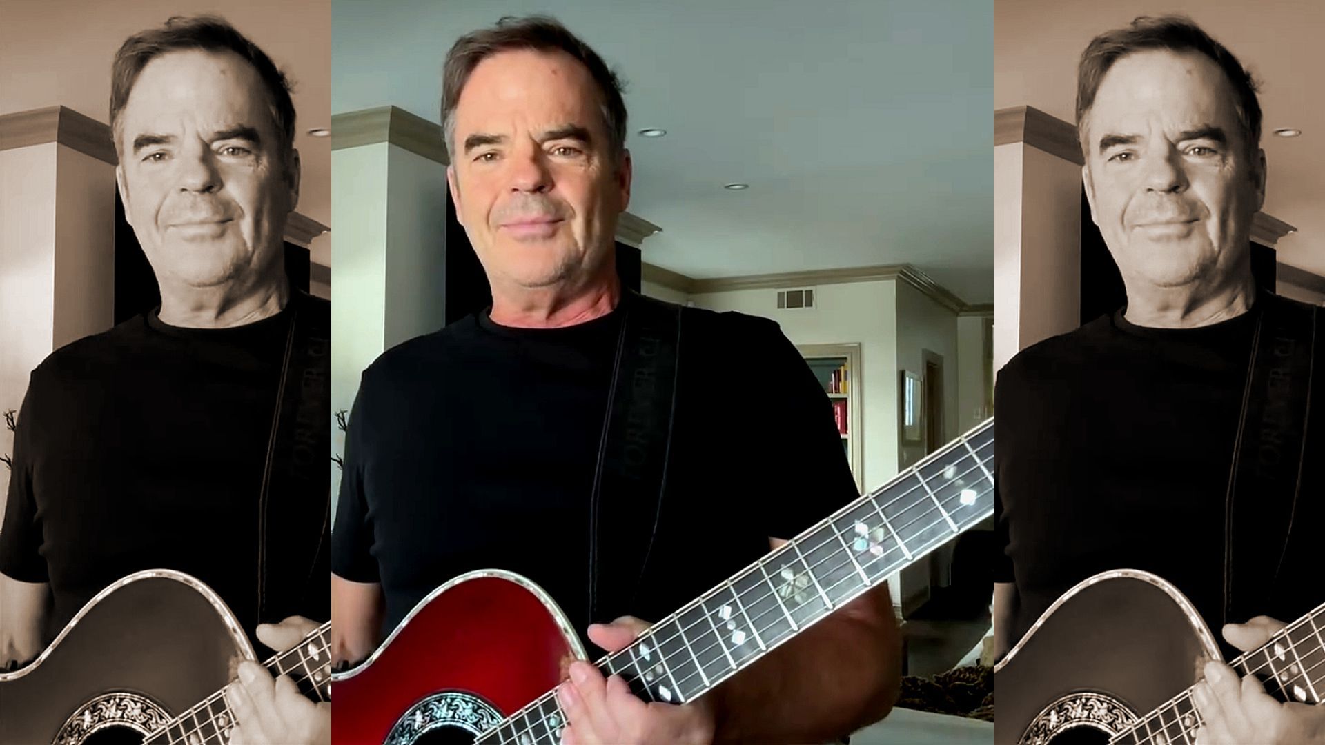 General Hospital&#039;s Wally Kurth playing guitar for fans. | Image Source: Instagram