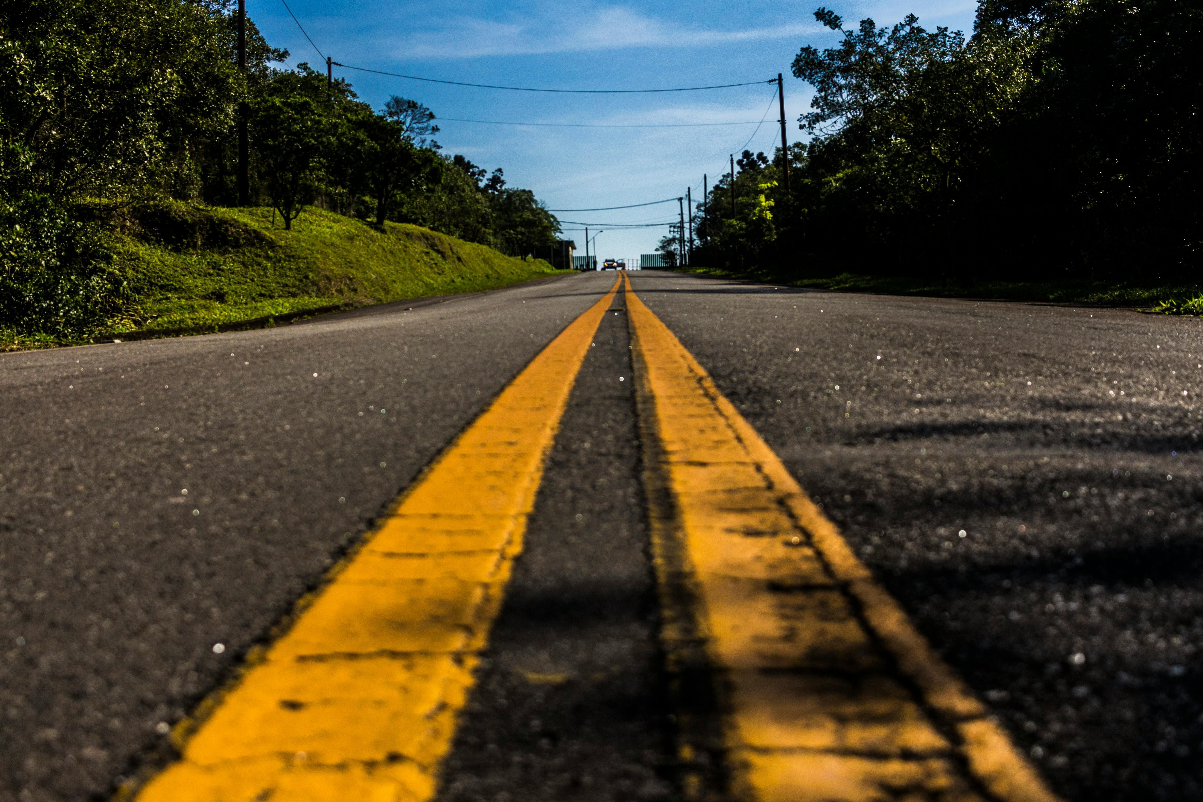 Road in Between Green Tree Under White Clouds and Blue Sky (Image via Pexels)