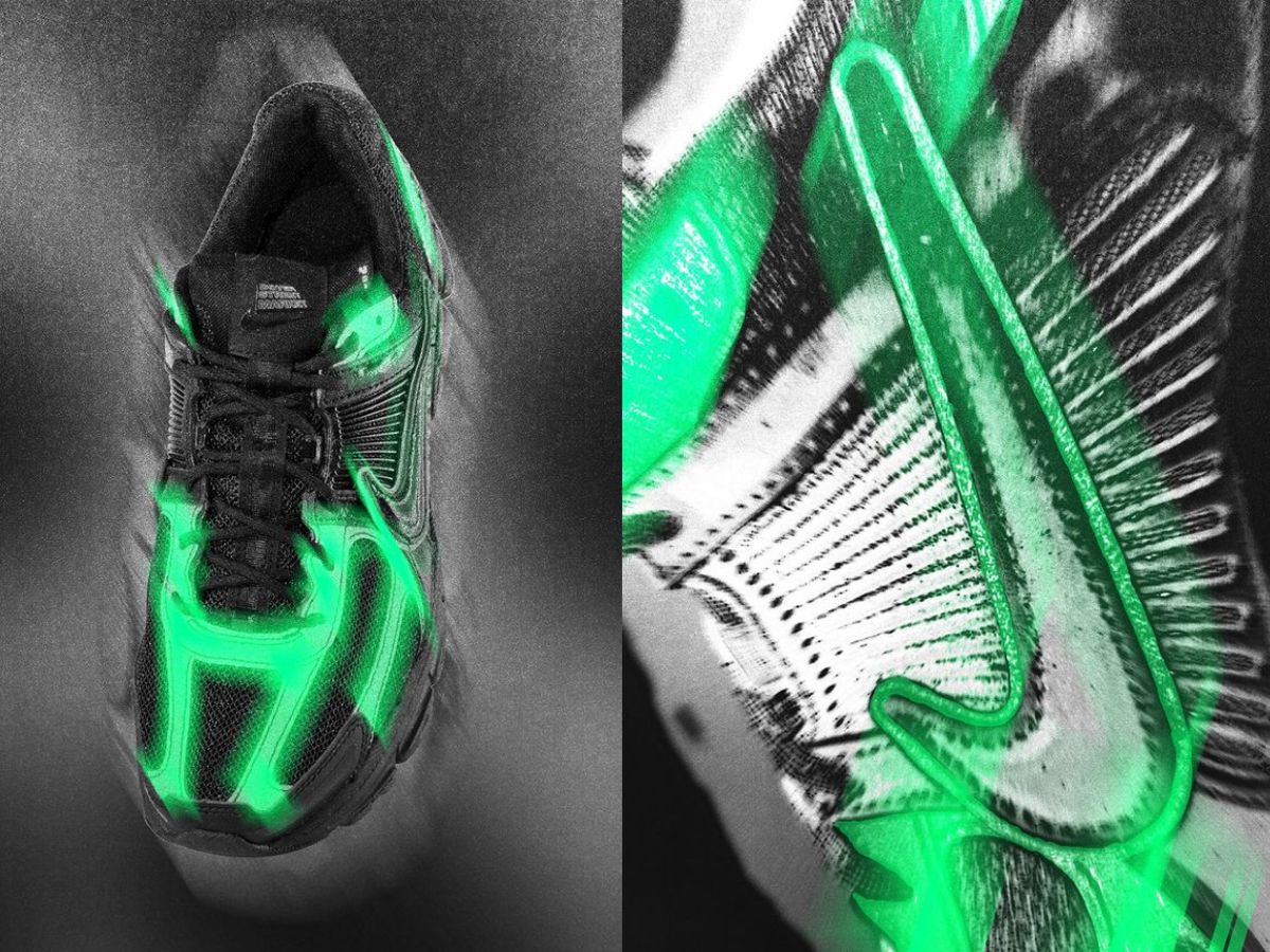 Nike x Dover Street Market Vomero 5 &quot;Reflective Emerald&quot; sneakers (image via Dover Street Market)