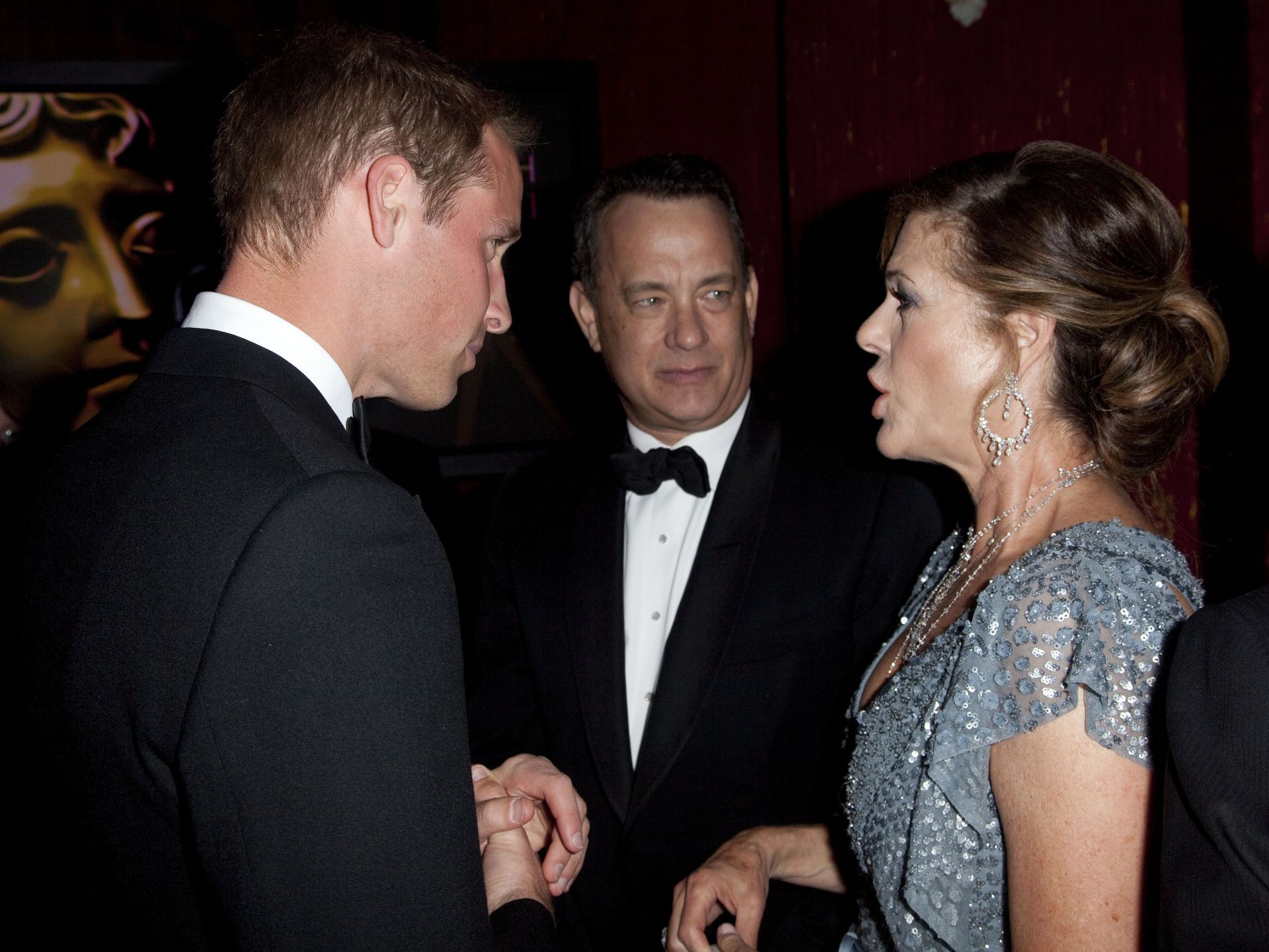 The Duke of Cambridge Attend BAFTA Brits and meet Tom Hanks and Rita Wilson - Source: Getty