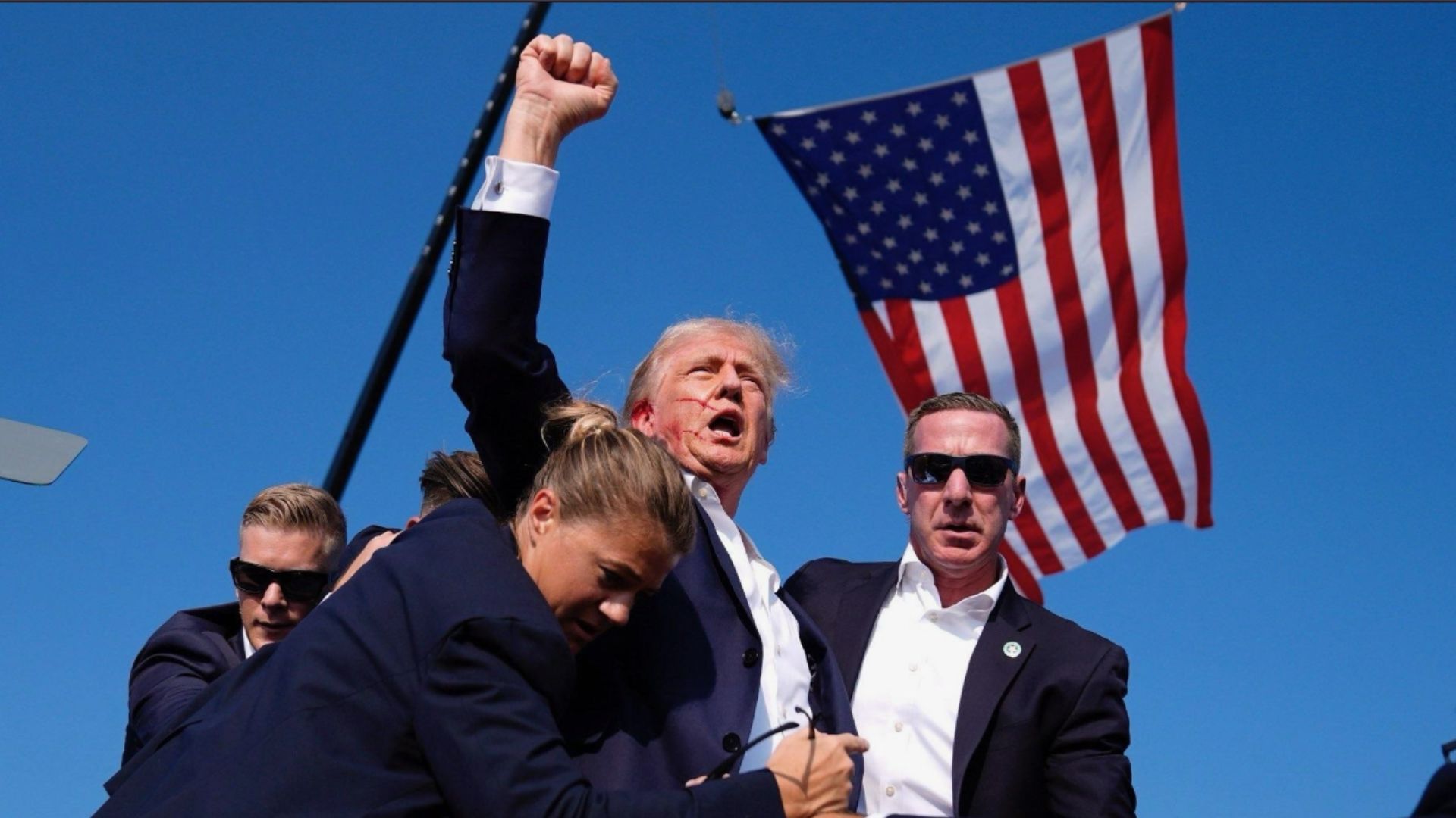 Donald Trump getting shot at a rally (Image via X/ @elonmusk)