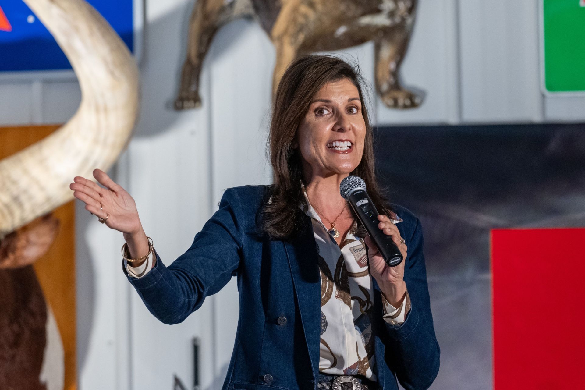 Nikki Haley Joins Pennsylvania Senate Candidate Dave McCormick For Campaign Rally In Pennsburg - Source: Getty