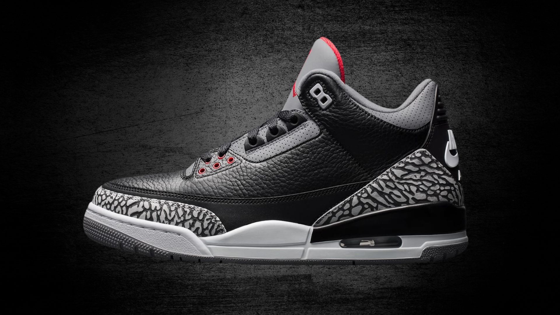 Air Jordan 3 &ldquo;Black Cement&rdquo; (Image via Nike)