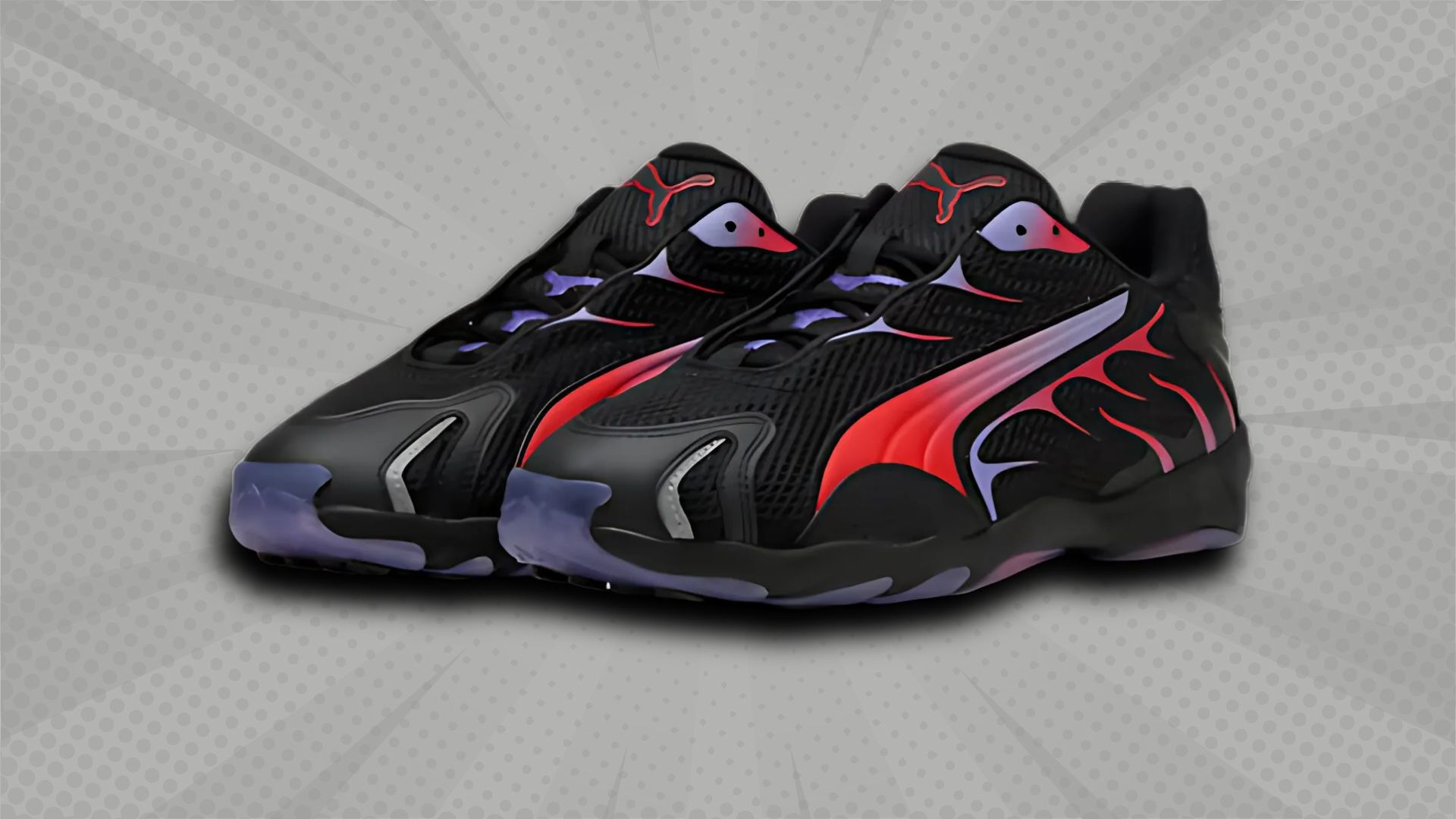 PUMA Inhale Sneakers - PUMA Black and PUMA Red (Image via PUMA)