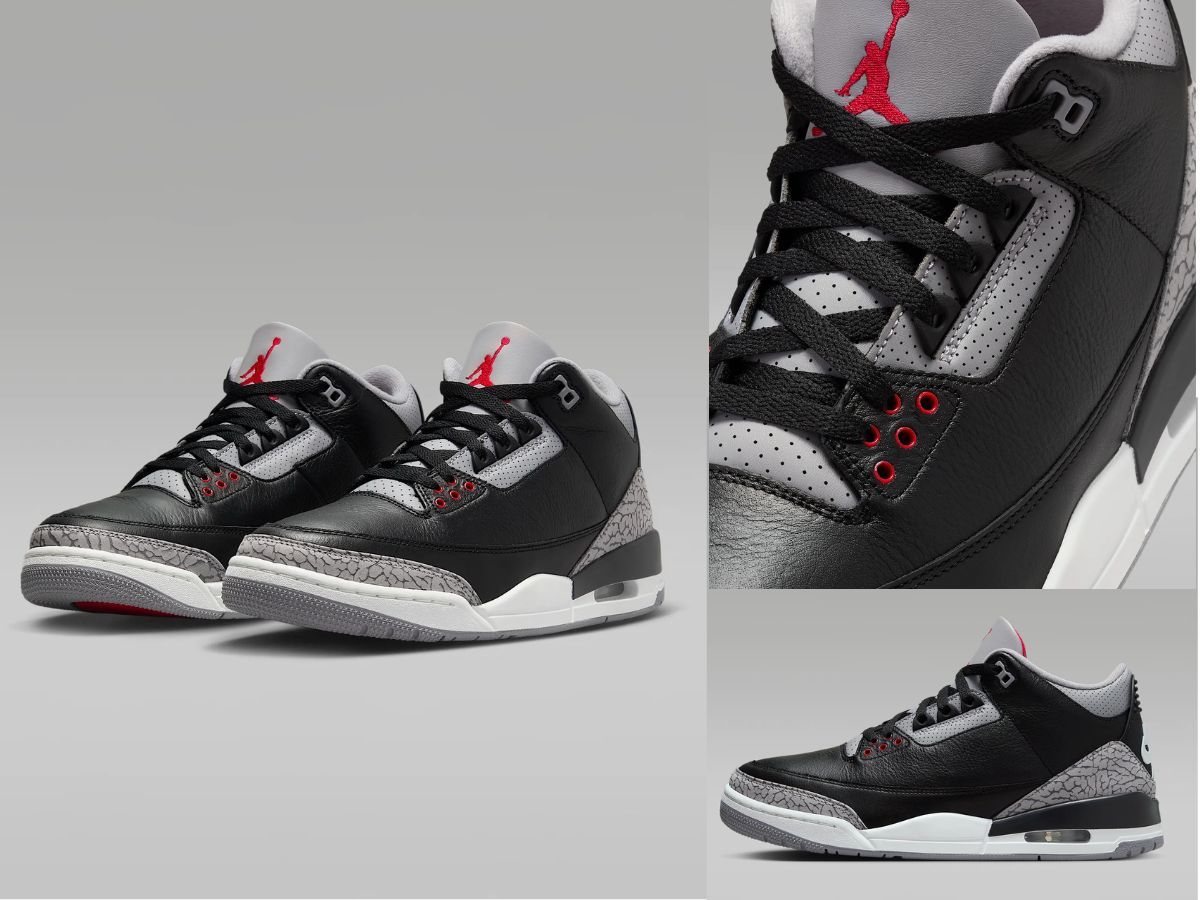 Nike Air Jordan 3 &quot;Black Cement&quot; (Image via Nike)