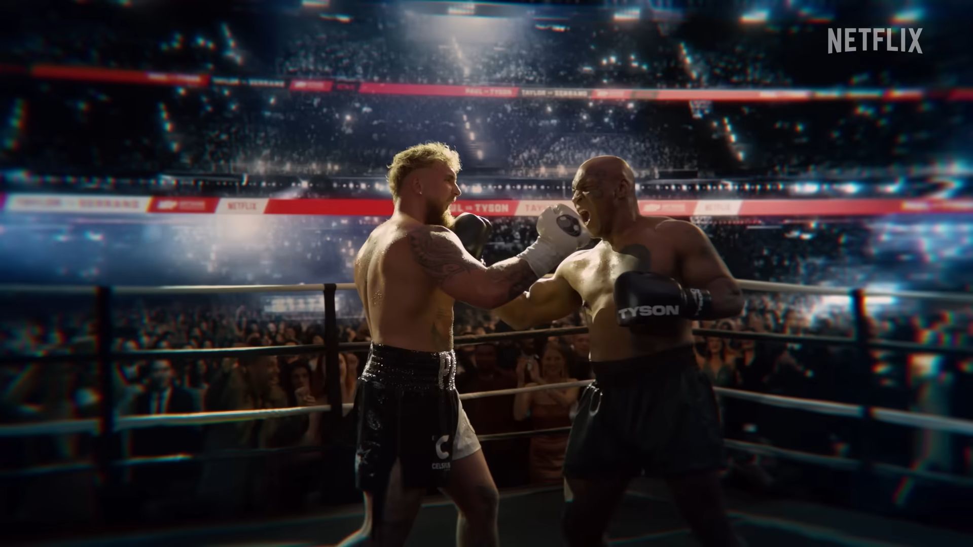 Jake Paul vs Mike Tyson (Image via Netflix)