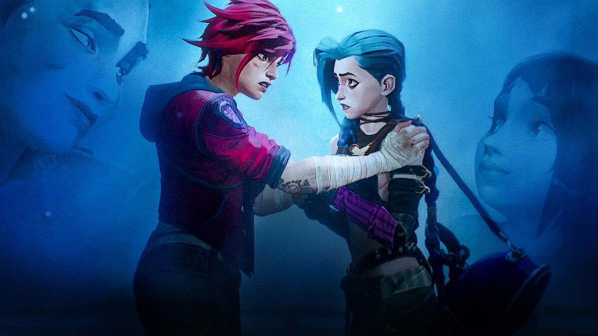 Jinx and Vi embracing  each other 