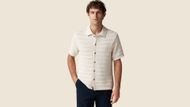 Short-sleeve cotton open-stitch polo cardigan sweater (Image via J. Crew)